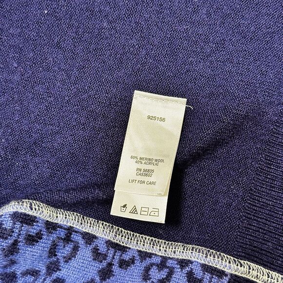 Women Merino Wool Fair Isle Sweater L Preppy Cabincore Lightweight Knit Sporty - Picture 7 of 10